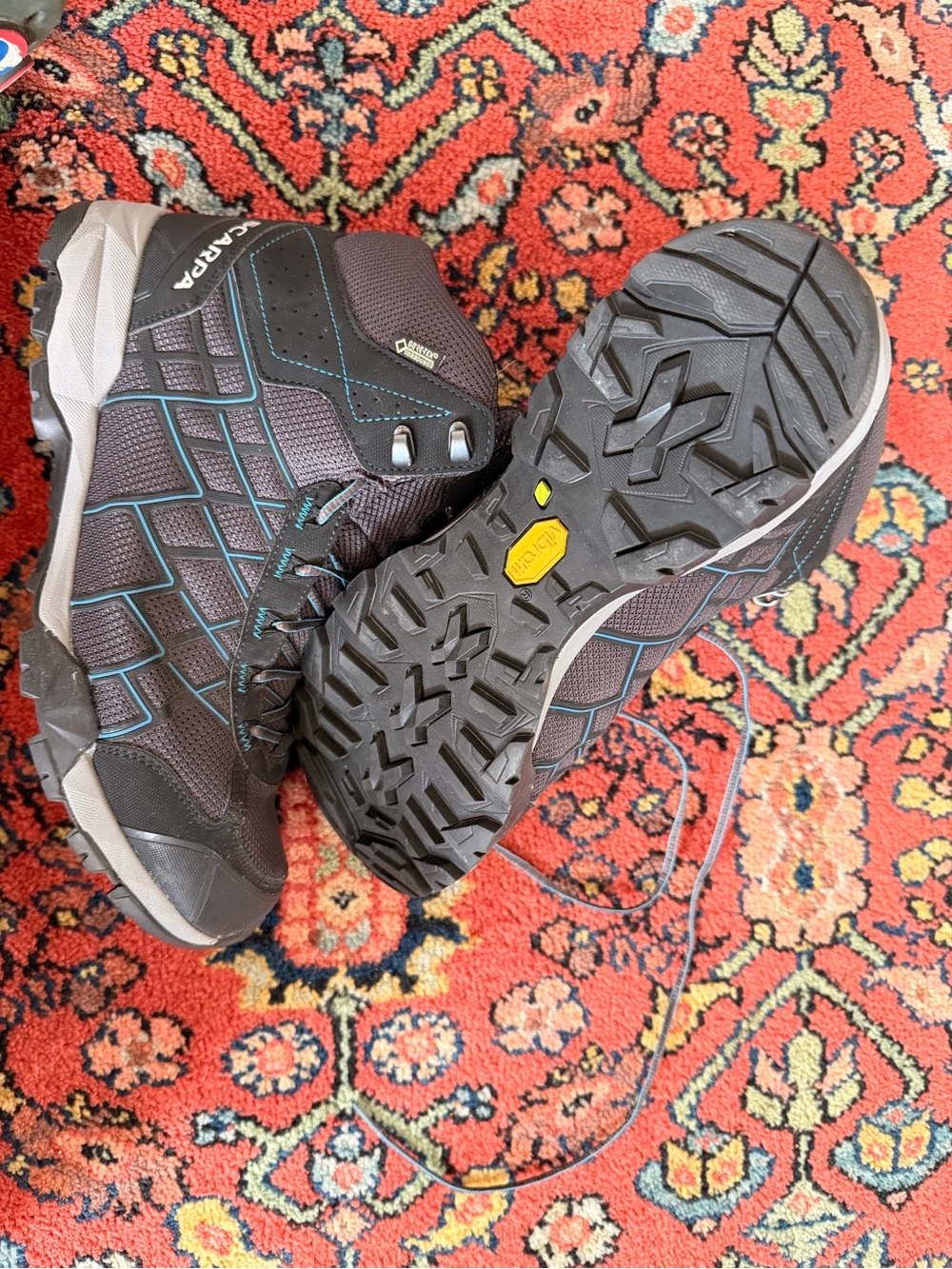 Scarpa Men's Black and Teal Waterproof Hiking Boots